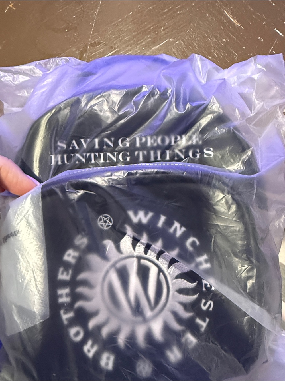 Supernatural Winchester Logo Black Bag- Saving People Hunting Things